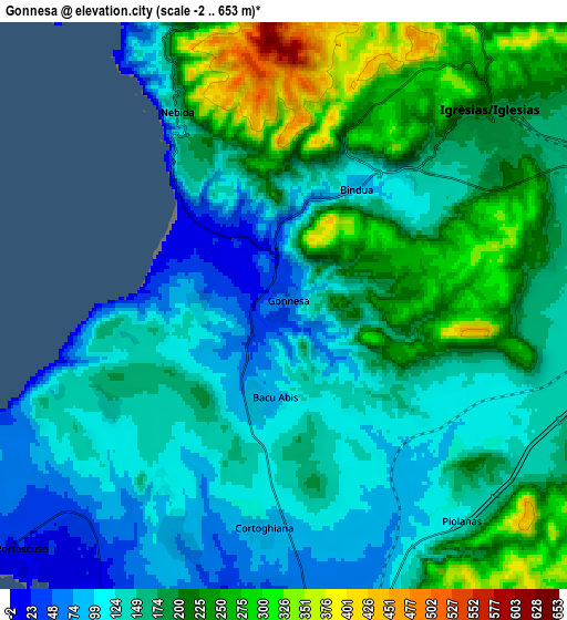 Zoom OUT 2x Gonnesa, Italy elevation map