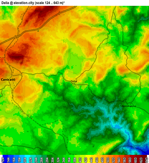 Zoom OUT 2x Delia, Italy elevation map