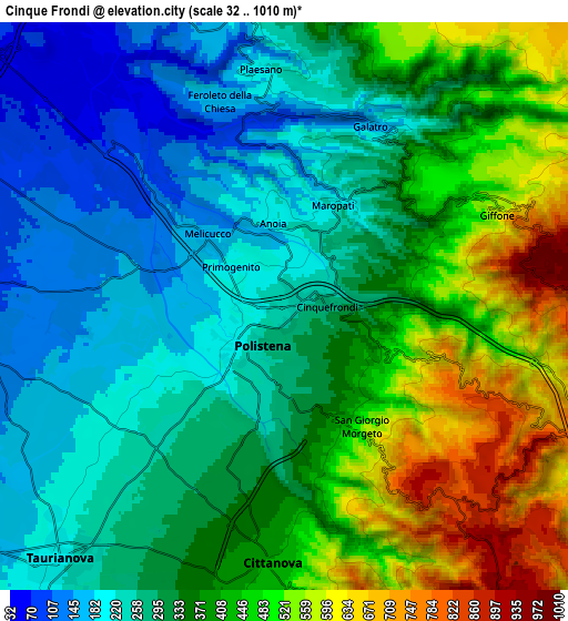 Zoom OUT 2x Cinque Frondi, Italy elevation map