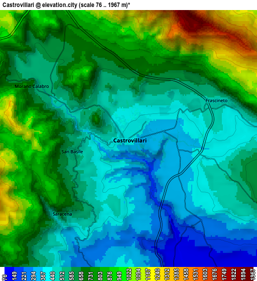 Zoom OUT 2x Castrovillari, Italy elevation map