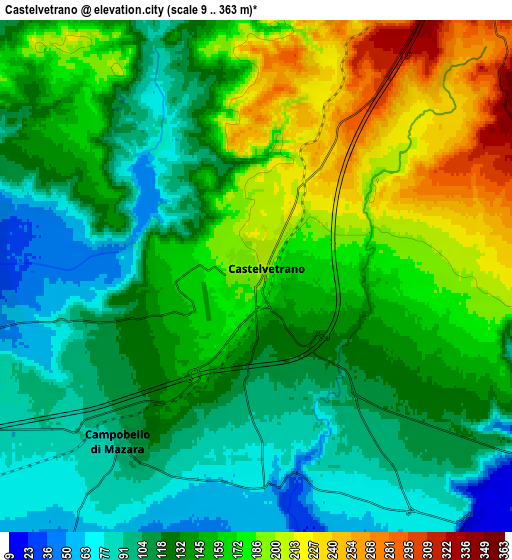 Zoom OUT 2x Castelvetrano, Italy elevation map