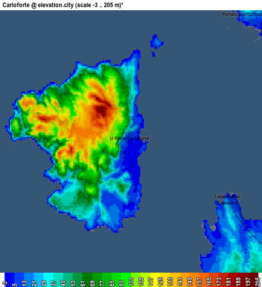 Zoom OUT 2x Carloforte, Italy elevation map