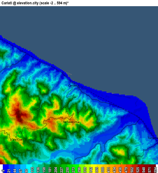 Zoom OUT 2x Cariati, Italy elevation map