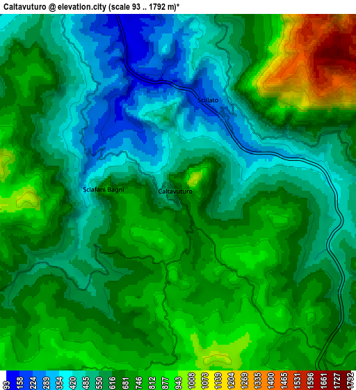 Zoom OUT 2x Caltavuturo, Italy elevation map