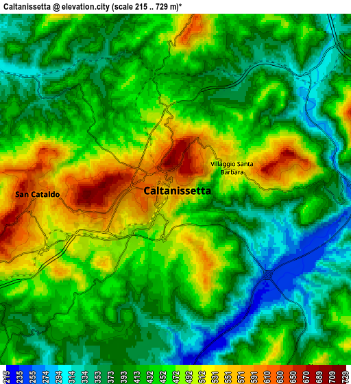 Zoom OUT 2x Caltanissetta, Italy elevation map