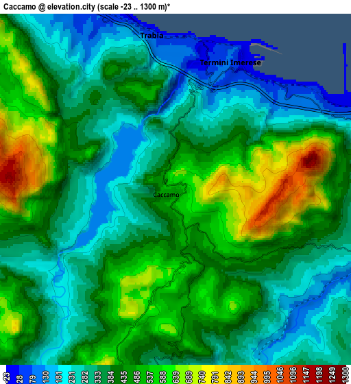 Zoom OUT 2x Caccamo, Italy elevation map