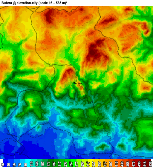 Zoom OUT 2x Butera, Italy elevation map