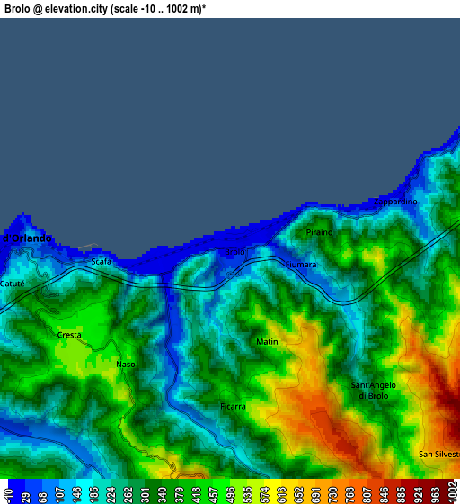 Zoom OUT 2x Brolo, Italy elevation map