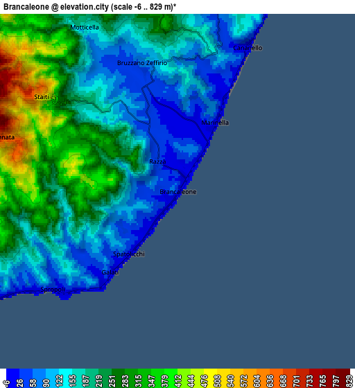 Zoom OUT 2x Brancaleone, Italy elevation map