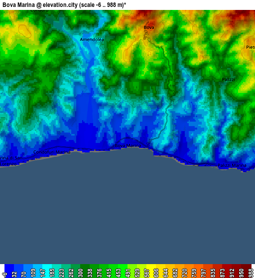 Zoom OUT 2x Bova Marina, Italy elevation map