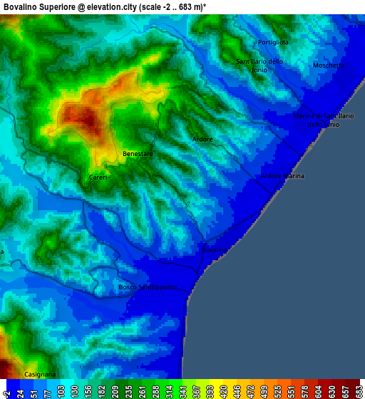 Zoom OUT 2x Bovalino Superiore, Italy elevation map