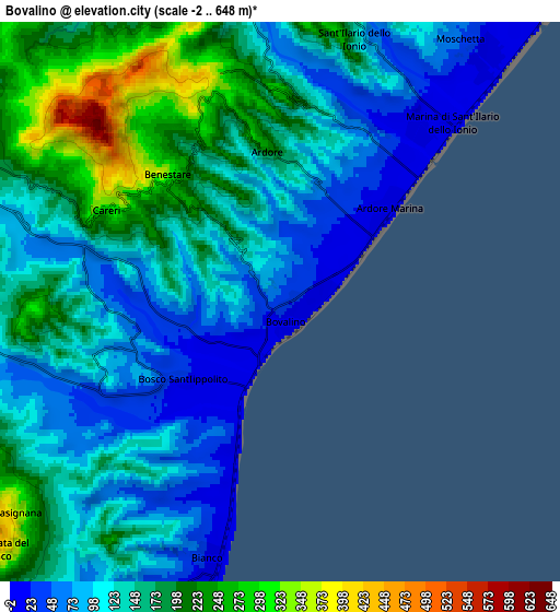 Zoom OUT 2x Bovalino, Italy elevation map