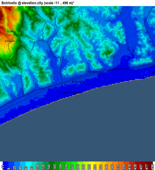 Zoom OUT 2x Botricello, Italy elevation map