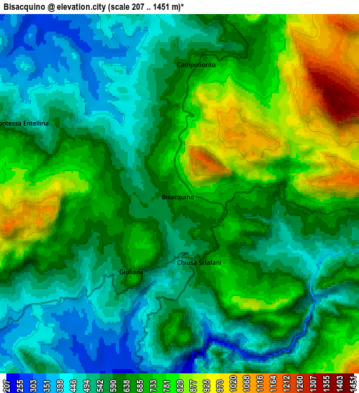 Zoom OUT 2x Bisacquino, Italy elevation map