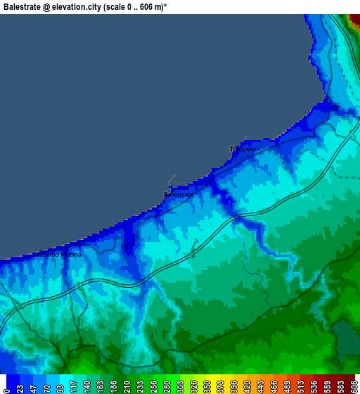 Zoom OUT 2x Balestrate, Italy elevation map