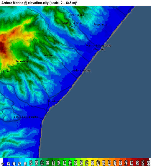 Zoom OUT 2x Ardore Marina, Italy elevation map