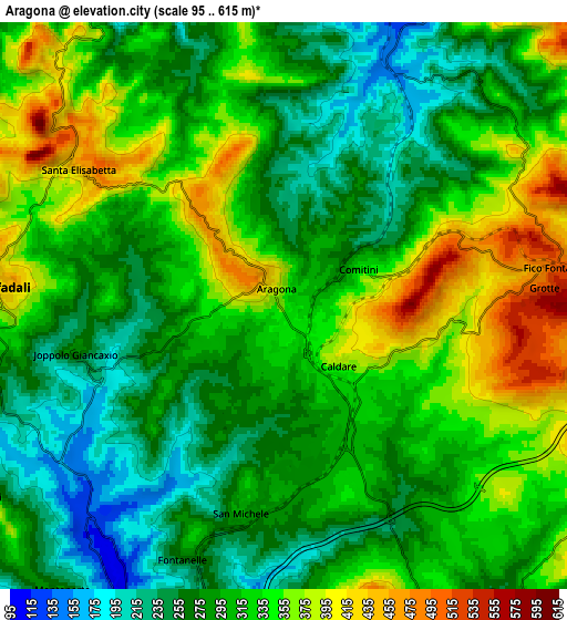 Zoom OUT 2x Aragona, Italy elevation map