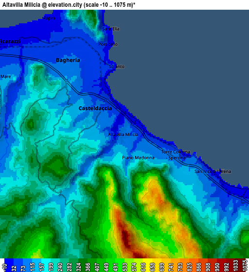 Zoom OUT 2x Altavilla Milicia, Italy elevation map