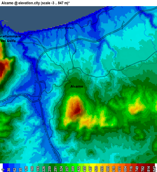 Zoom OUT 2x Alcamo, Italy elevation map