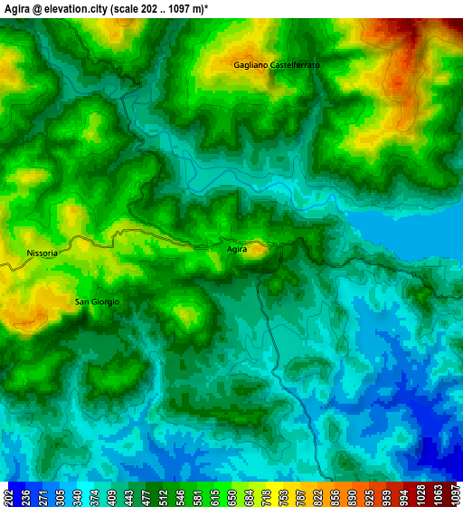 Zoom OUT 2x Agira, Italy elevation map