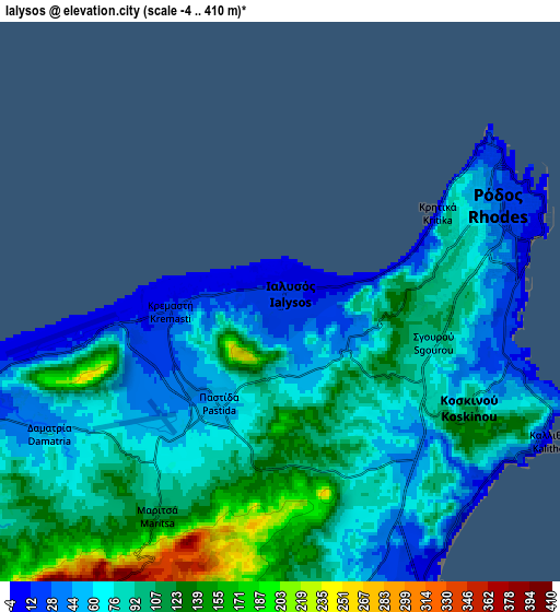 Zoom OUT 2x Ialysós, Greece elevation map