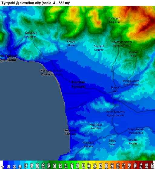 Zoom OUT 2x Tympáki, Greece elevation map