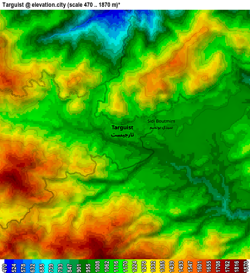 Zoom OUT 2x Targuist, Morocco elevation map