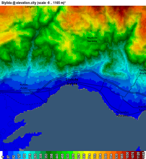 Zoom OUT 2x Stylída, Greece elevation map