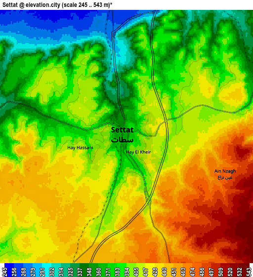 Zoom OUT 2x Settat, Morocco elevation map