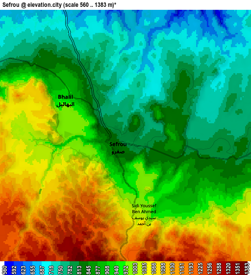 Zoom OUT 2x Sefrou, Morocco elevation map