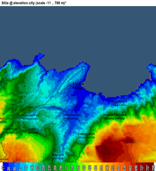 Zoom OUT 2x Sitia, Greece elevation map