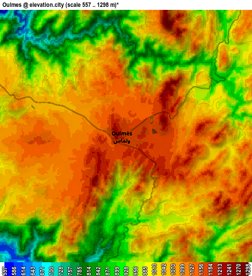 Zoom OUT 2x Oulmes, Morocco elevation map