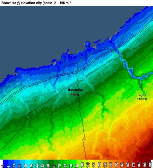 Zoom OUT 2x Bouznika, Morocco elevation map