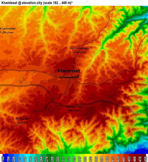 Zoom OUT 2x Khemisset, Morocco elevation map