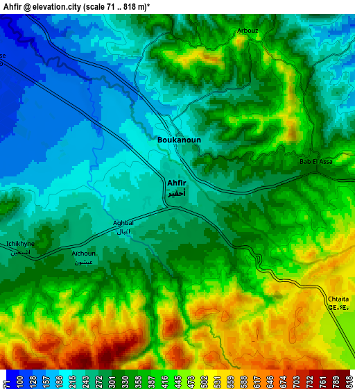 Zoom OUT 2x Ahfir, Morocco elevation map