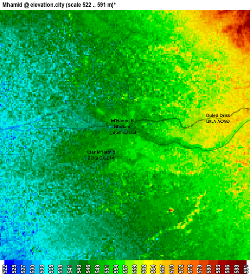 Zoom OUT 2x Mhamid, Morocco elevation map
