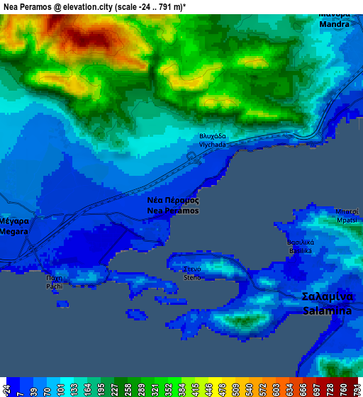 Zoom OUT 2x Néa Péramos, Greece elevation map