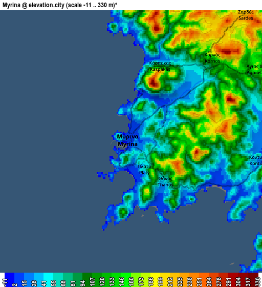 Zoom OUT 2x Mýrina, Greece elevation map