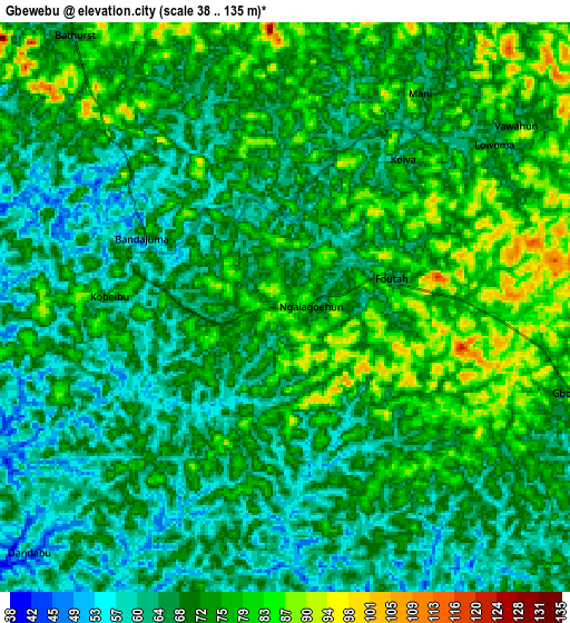 Zoom OUT 2x Gbewebu, Sierra Leone elevation map