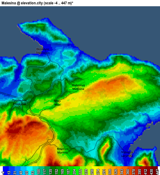 Zoom OUT 2x Malesína, Greece elevation map