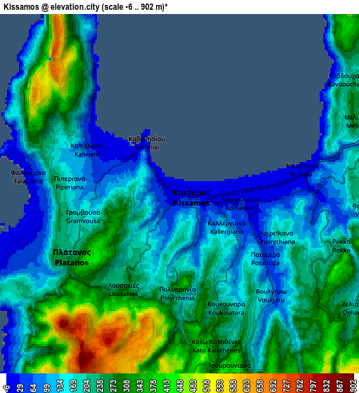 Zoom OUT 2x Kíssamos, Greece elevation map