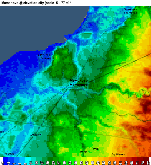 Zoom OUT 2x Mamonovo, Russia elevation map