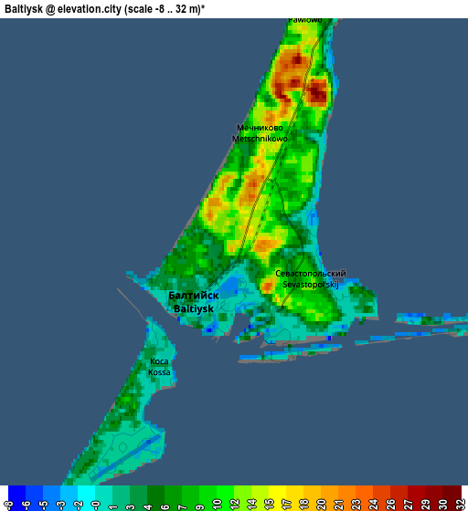 Zoom OUT 2x Baltiysk, Russia elevation map