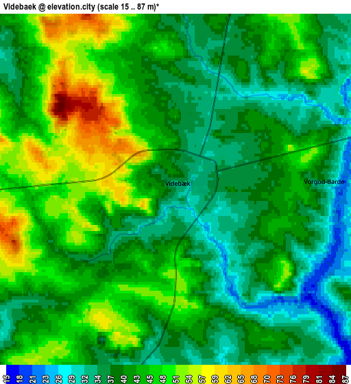 Zoom OUT 2x Videbæk, Denmark elevation map