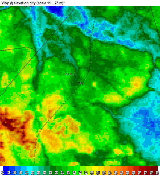 Zoom OUT 2x Viby, Denmark elevation map