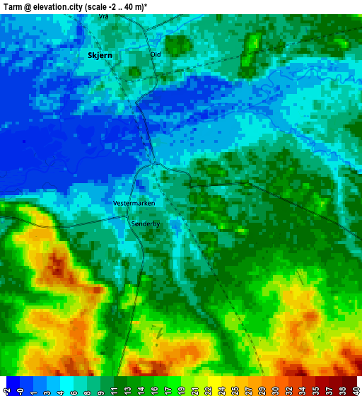 Zoom OUT 2x Tarm, Denmark elevation map