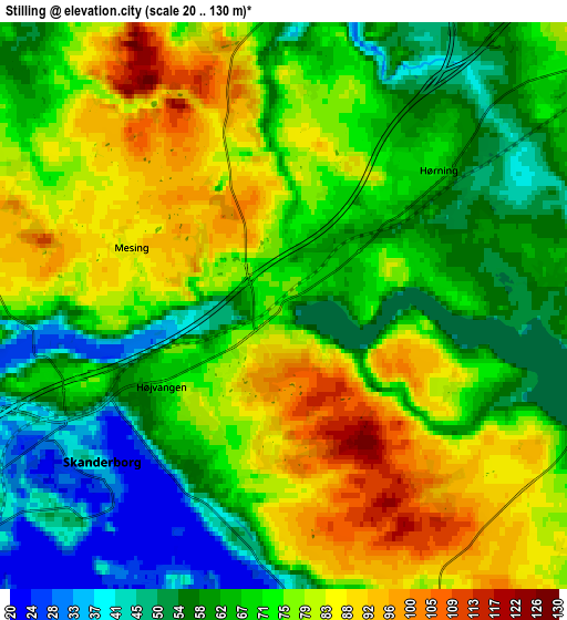 Zoom OUT 2x Stilling, Denmark elevation map