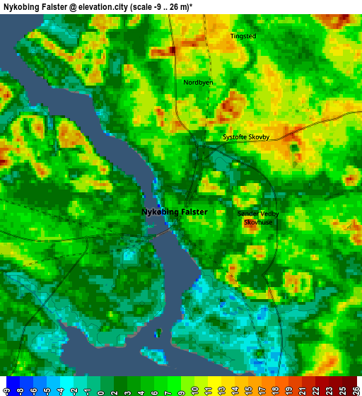 Zoom OUT 2x Nykøbing Falster, Denmark elevation map