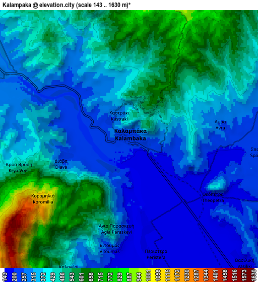 Zoom OUT 2x Kalampáka, Greece elevation map