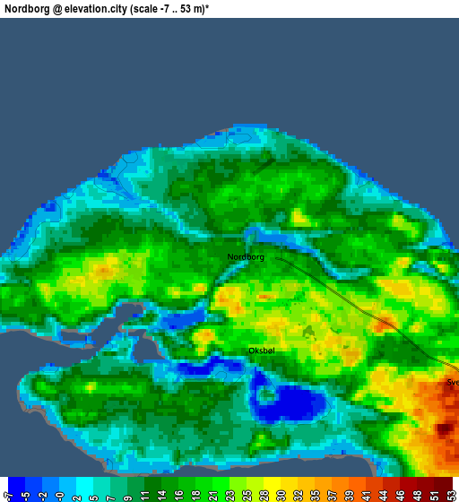 Zoom OUT 2x Nordborg, Denmark elevation map